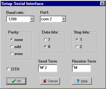 Datalyse terminal interface setup